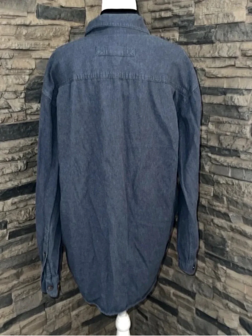Men's Button-Up Long Sleeve Shirt in Blue